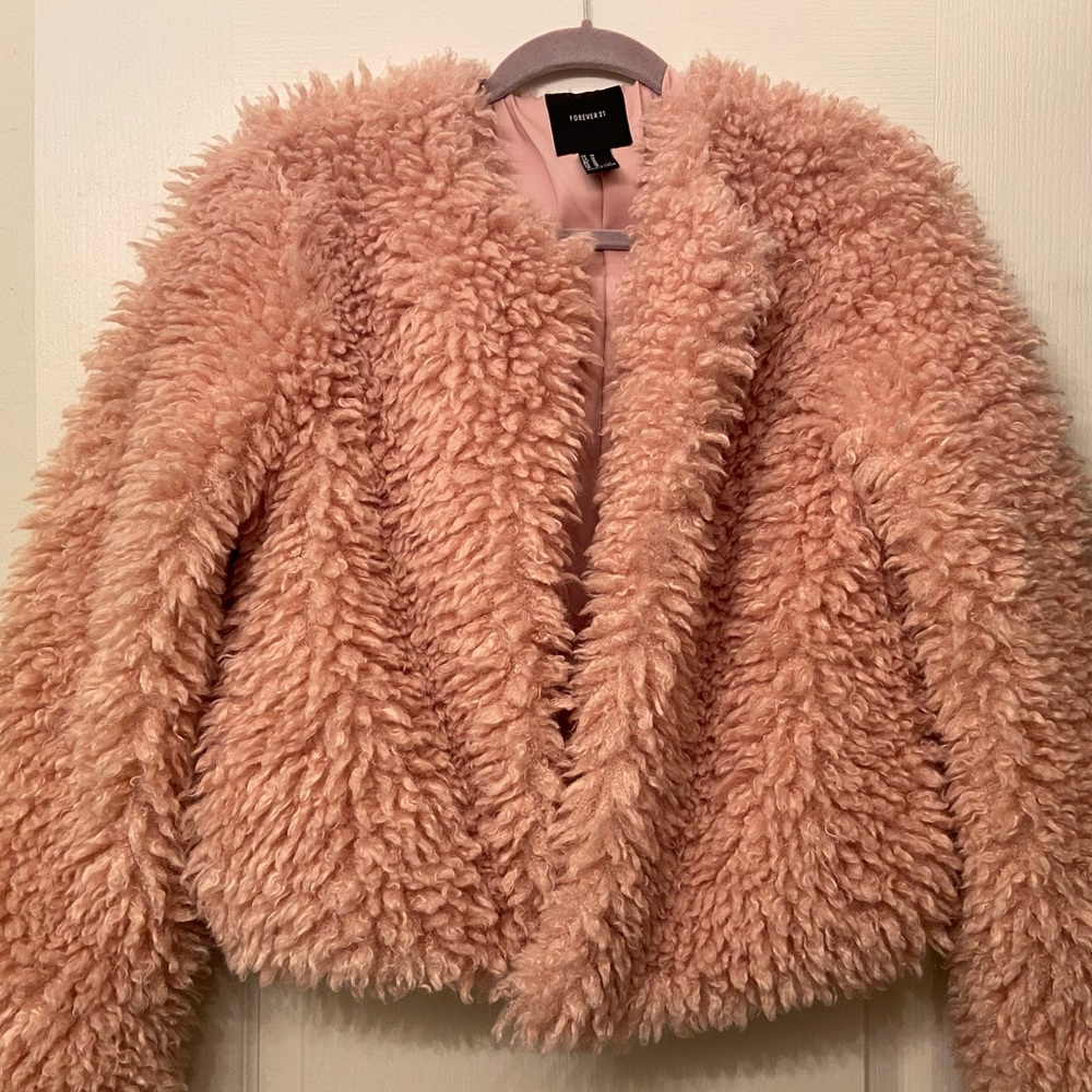 Furry Open Front Jacket